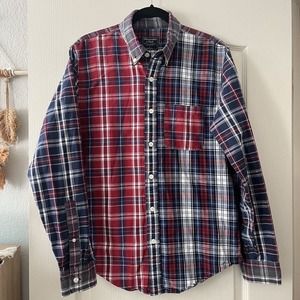 Abercrombie & Fitch Red White Blue Plaid Contrast Pattern